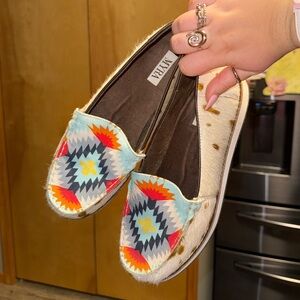 Myra Cowprint Loafers Size 9